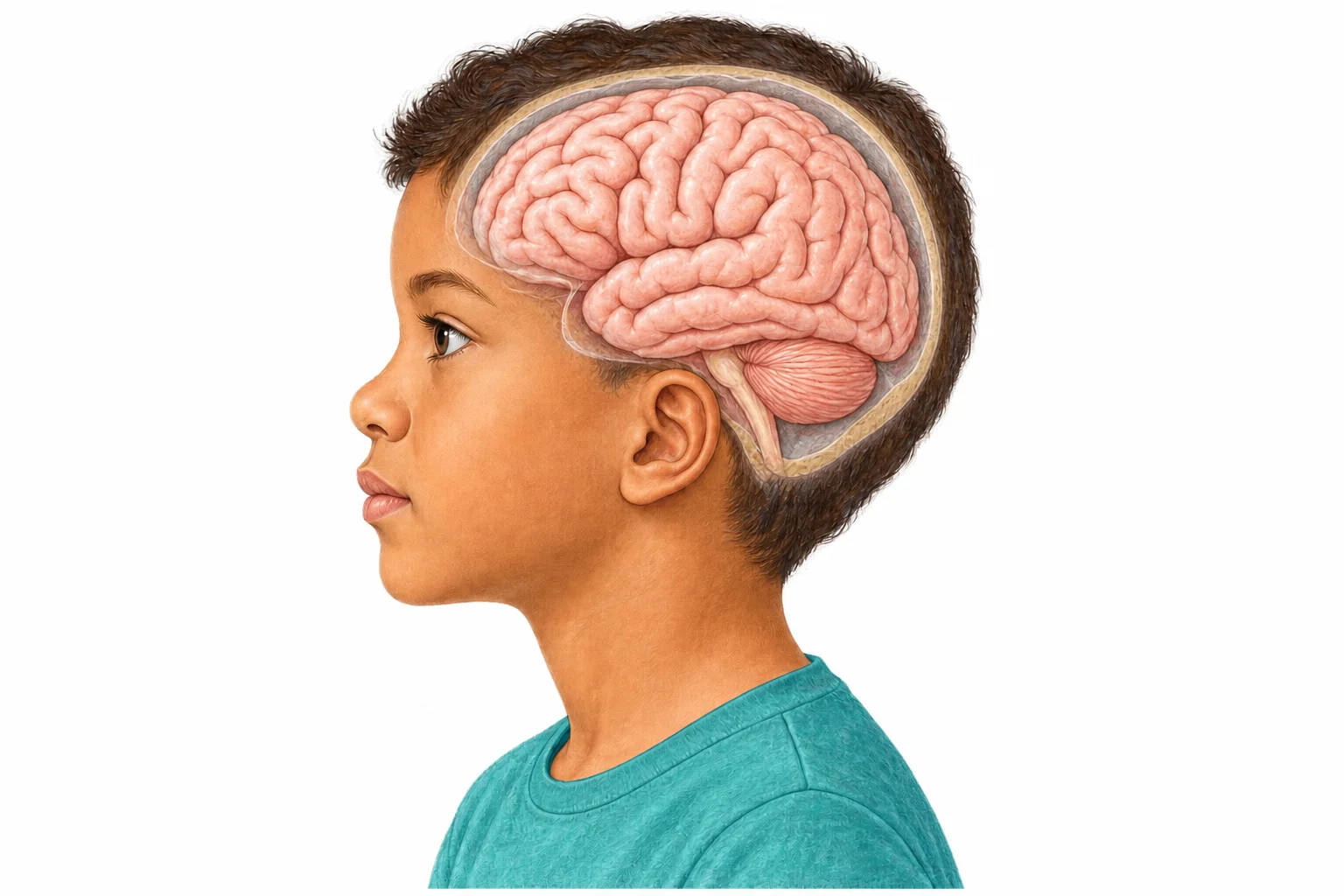 Schéma de cerveau utilisé pour parler de l’attention